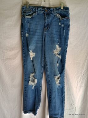 Judy Blue Distressed Skinny Jeans - Blue